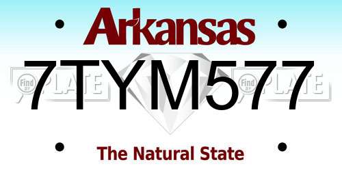 7TYM577 Arkansas License Plate