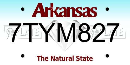 7TYM827 Arkansas License Plate