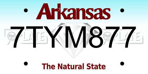 7TYM877 Arkansas License Plate