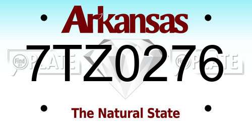 7TZ0276 Arkansas License Plate