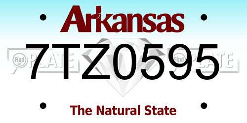 7TZ0595 Arkansas License Plate