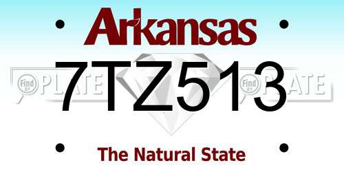 7TZ513 Arkansas License Plate