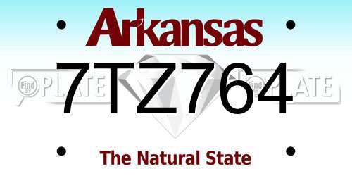 7TZ764 Arkansas License Plate