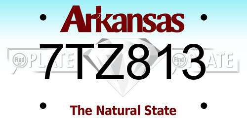 7TZ813 Arkansas License Plate