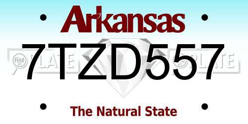 7TZD557 Arkansas License Plate