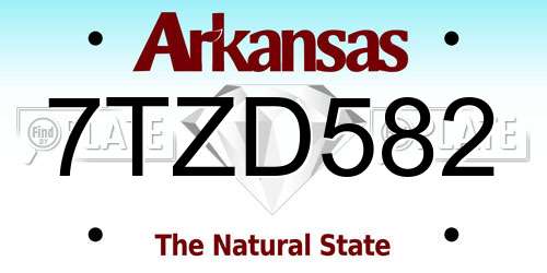 7TZD582 Arkansas License Plate