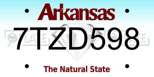 7TZD598 Arkansas License Plate