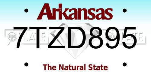 7TZD895 Arkansas License Plate