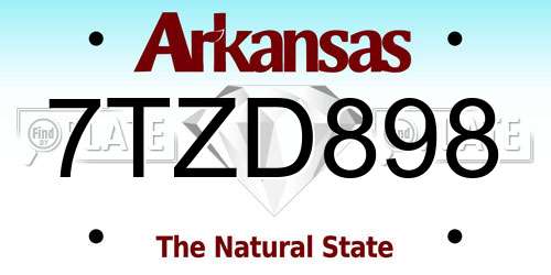 7TZD898 Arkansas License Plate
