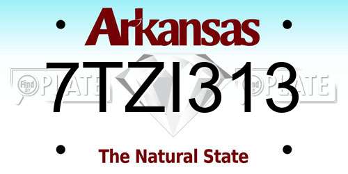 7TZI313 Arkansas License Plate