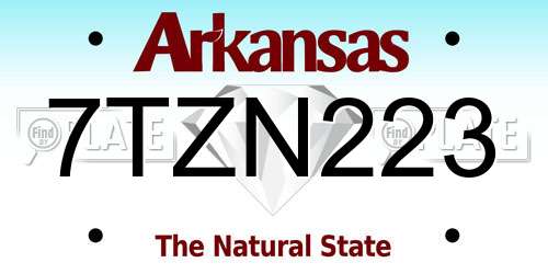 7TZN223 Arkansas License Plate