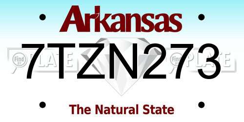 7TZN273 Arkansas License Plate