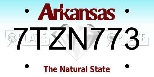 7TZN773 Arkansas License Plate