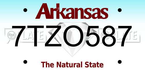 7TZO587 Arkansas License Plate