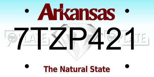 7TZP421 Arkansas License Plate