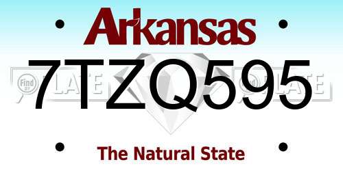 7TZQ595 Arkansas License Plate