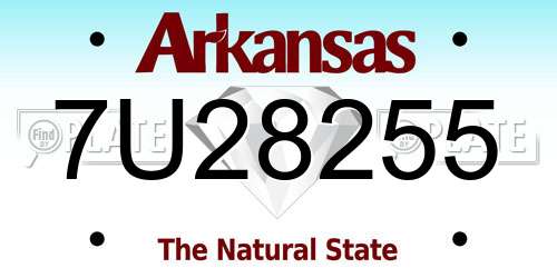 7U28255 Arkansas License Plate