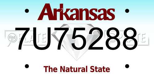 7U75288 Arkansas License Plate