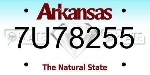 7U78255 Arkansas License Plate