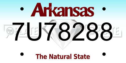 7U78288 Arkansas License Plate
