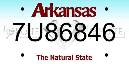 7U86846 Arkansas License Plate