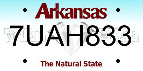 7UAH833 Arkansas License Plate