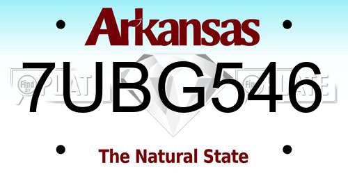 7UBG546 Arkansas License Plate