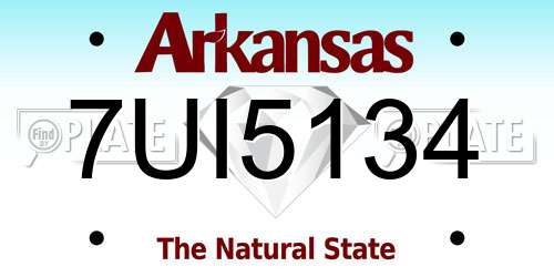 7UI5134 Arkansas License Plate