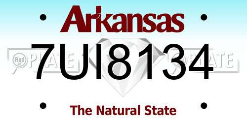 7UI8134 Arkansas License Plate