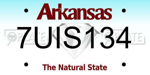 7UIS134 Arkansas License Plate