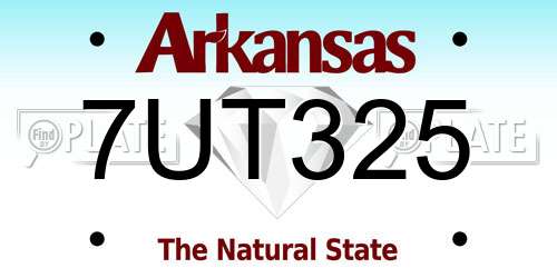 7UT325 Arkansas License Plate