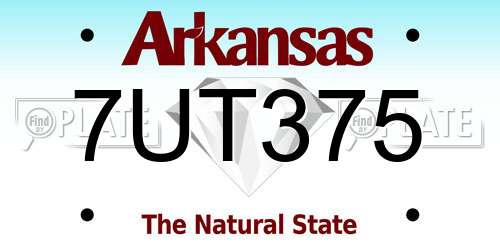7UT375 Arkansas License Plate