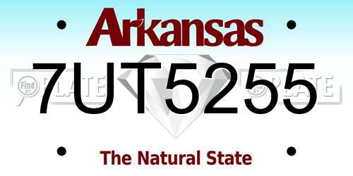 7UT5255 Arkansas License Plate