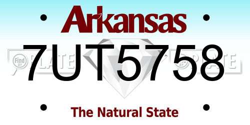7UT5758 Arkansas License Plate