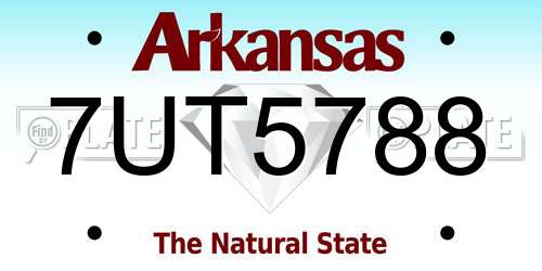 7UT5788 Arkansas License Plate