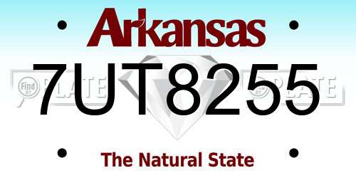 7UT8255 Arkansas License Plate