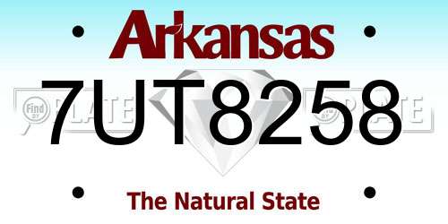 7UT8258 Arkansas License Plate