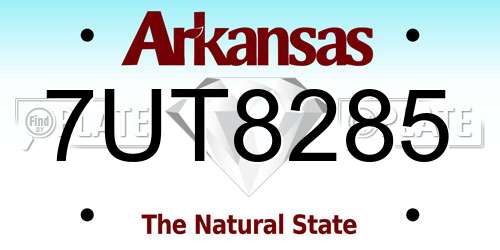 7UT8285 Arkansas License Plate