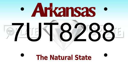 7UT8288 Arkansas License Plate