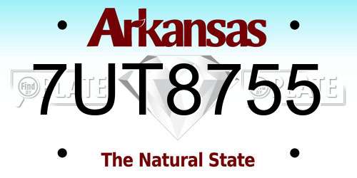7UT8755 Arkansas License Plate