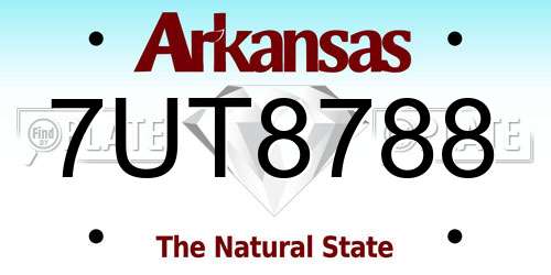 7UT8788 Arkansas License Plate