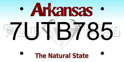 7UTB785 Arkansas License Plate
