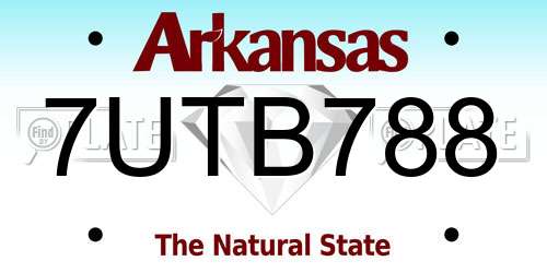 7UTB788 Arkansas License Plate