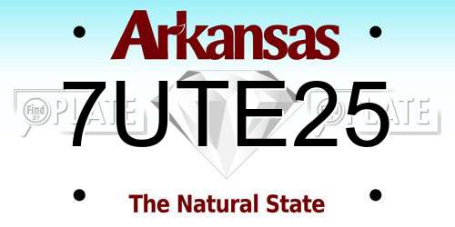 7UTE25 Arkansas License Plate