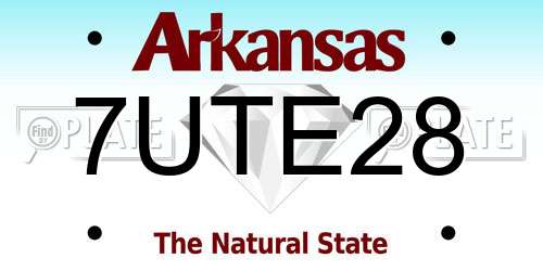 7UTE28 Arkansas License Plate