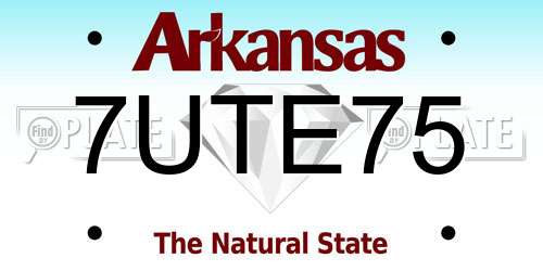 7UTE75 Arkansas License Plate