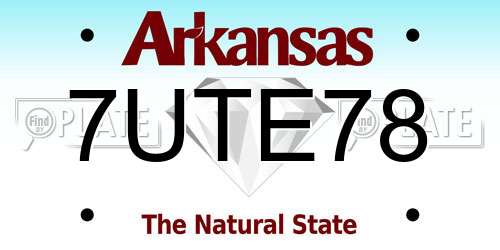 7UTE78 Arkansas License Plate
