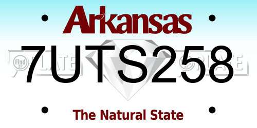 7UTS258 Arkansas License Plate