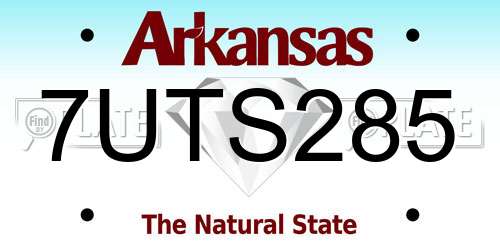 7UTS285 Arkansas License Plate