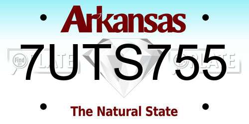 7UTS755 Arkansas License Plate